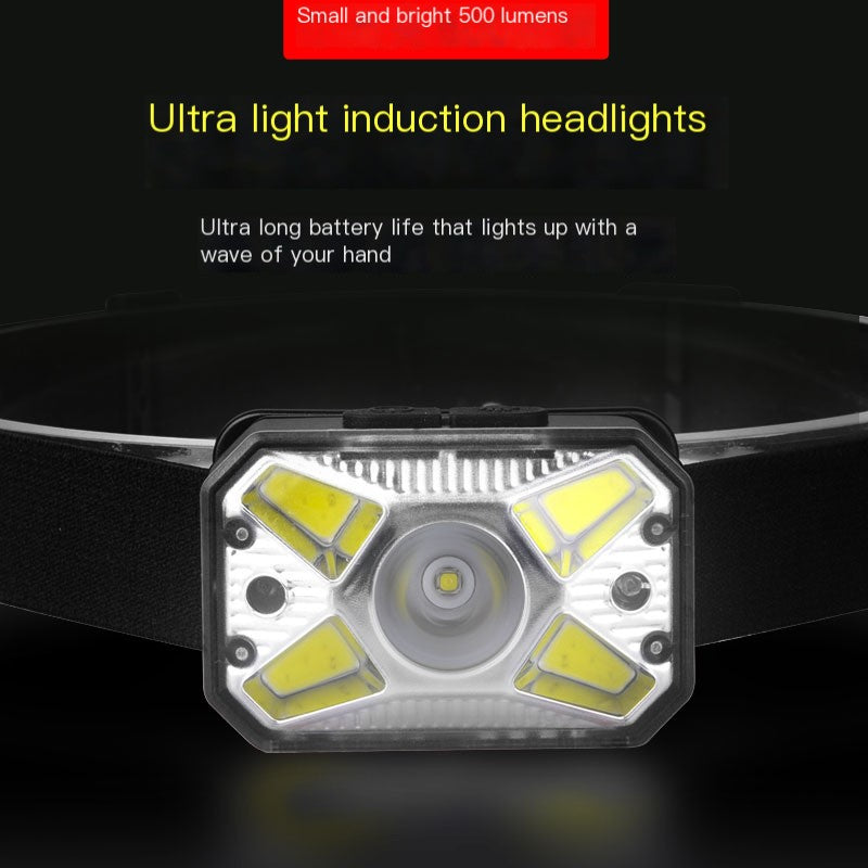 Smart Sensor Rechargeable LED Headlamp for Fishing