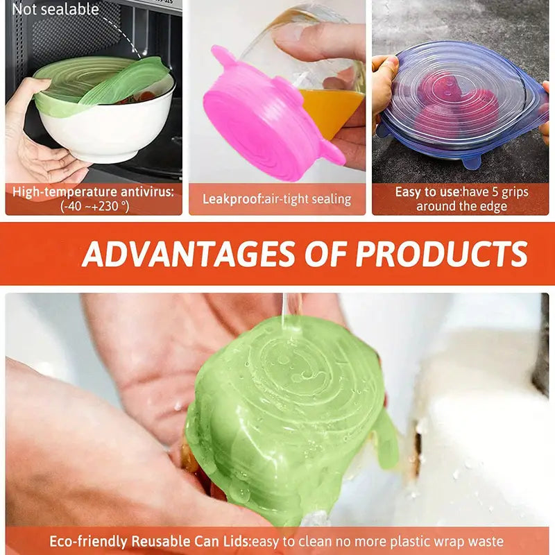 Silicone Stretch Lids Set for Food Storage
