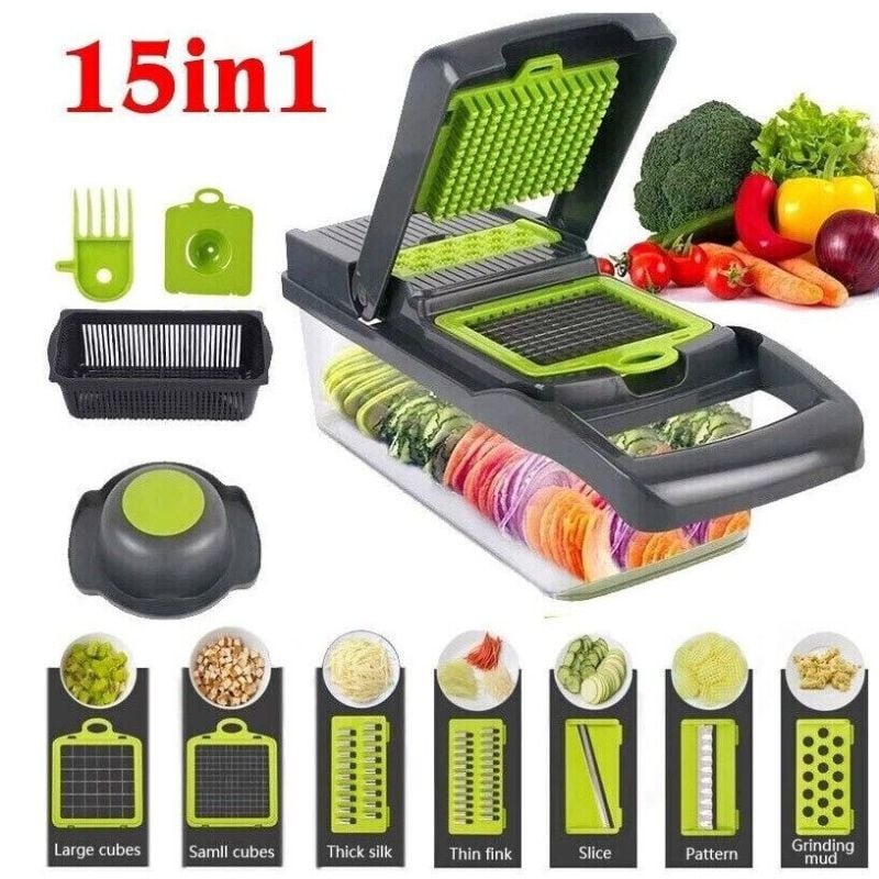 Vegetable Chopper & Slicer Set 15-in-1 Multi-Function